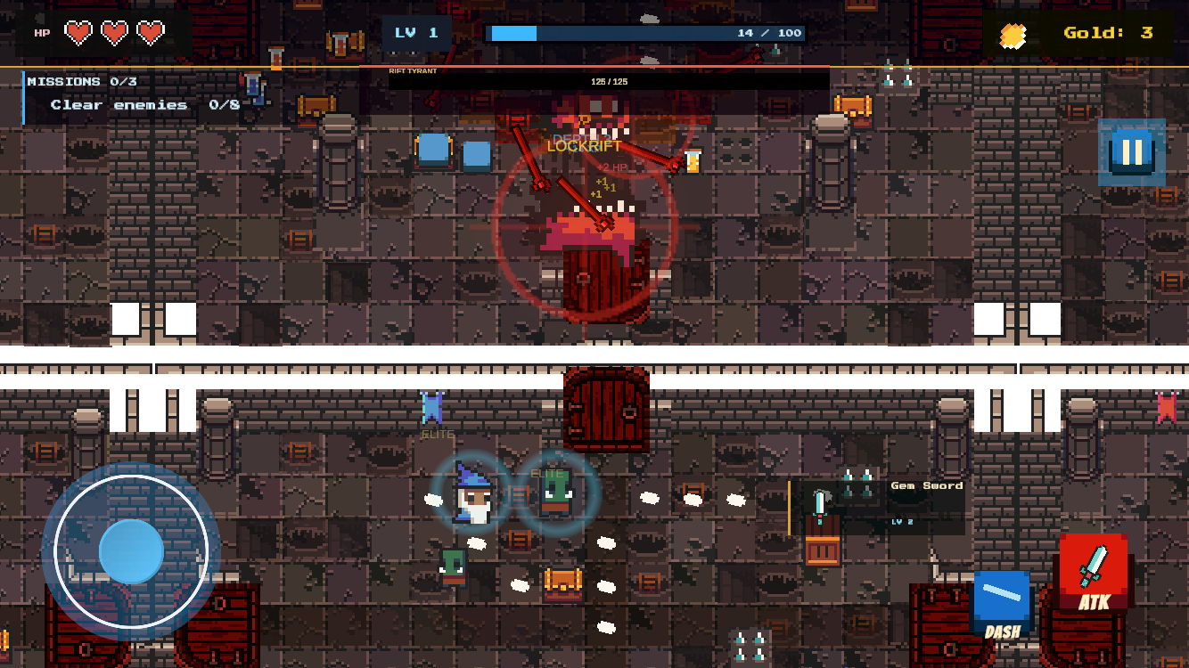 Lockrift Dungeon Rush boss fight screenshot